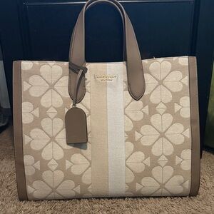 Kate Spade Tan and Cream Floral Tote